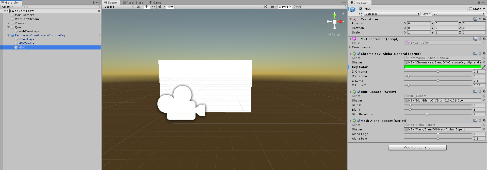 Tutorial: WebCamera & Chroma Key Kit Asset Unity - 4Experience