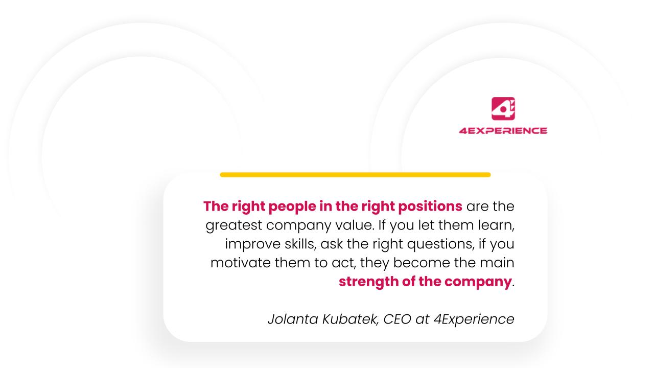 The right people in the right positions are the greatest company value.