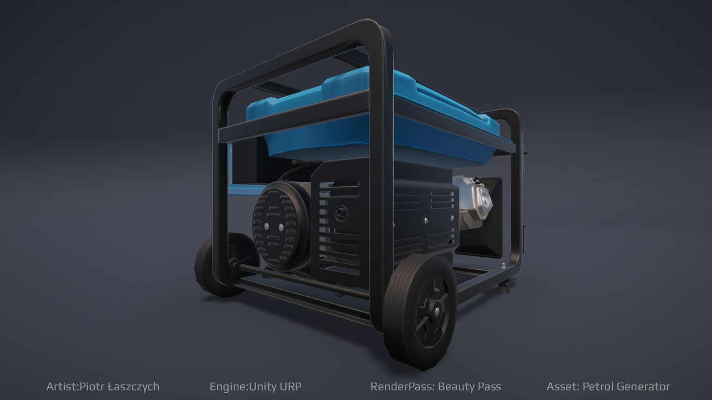 Back view 3D model of a gas-powered electric generator by Piotr Łaszczych from 4Experience