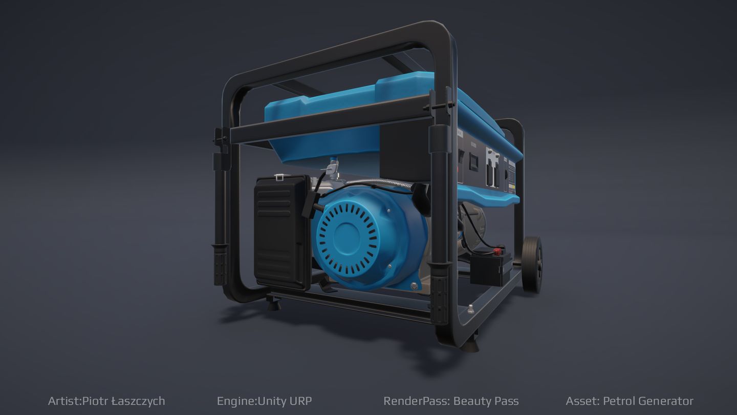 Front view 3D model of a gas-powered electric generator by Piotr Łaszczych from 4Experience