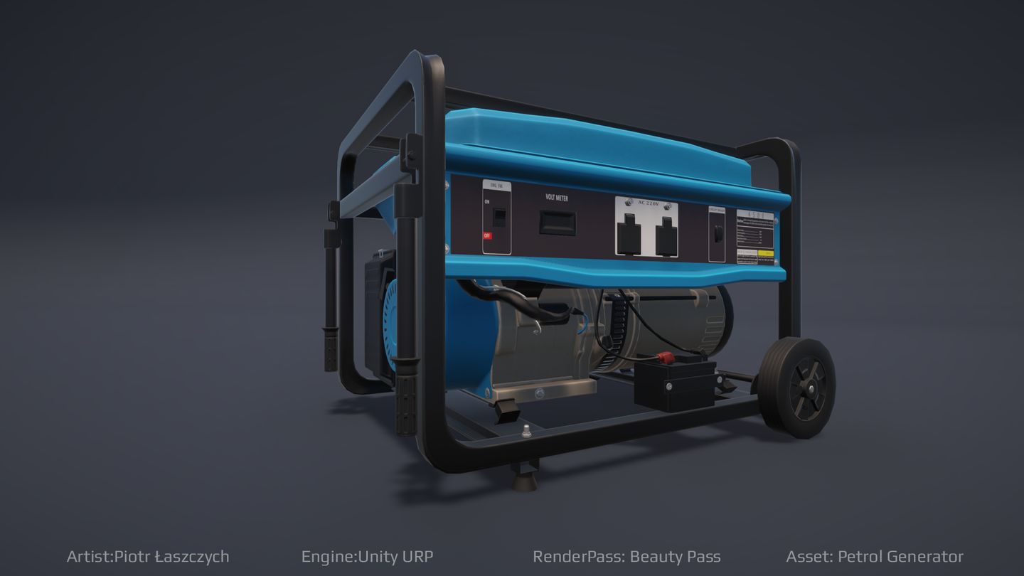 Left side view 3D model of a gas-powered electric generator by Piotr Łaszczych from 4Experience