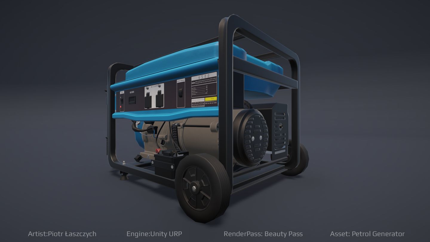 Right side view 3D model of a gas-powered electric generator by Piotr Łaszczych from 4Experience